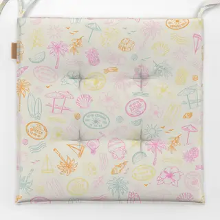 Sitzkissen Sommer Reise Icons bunt