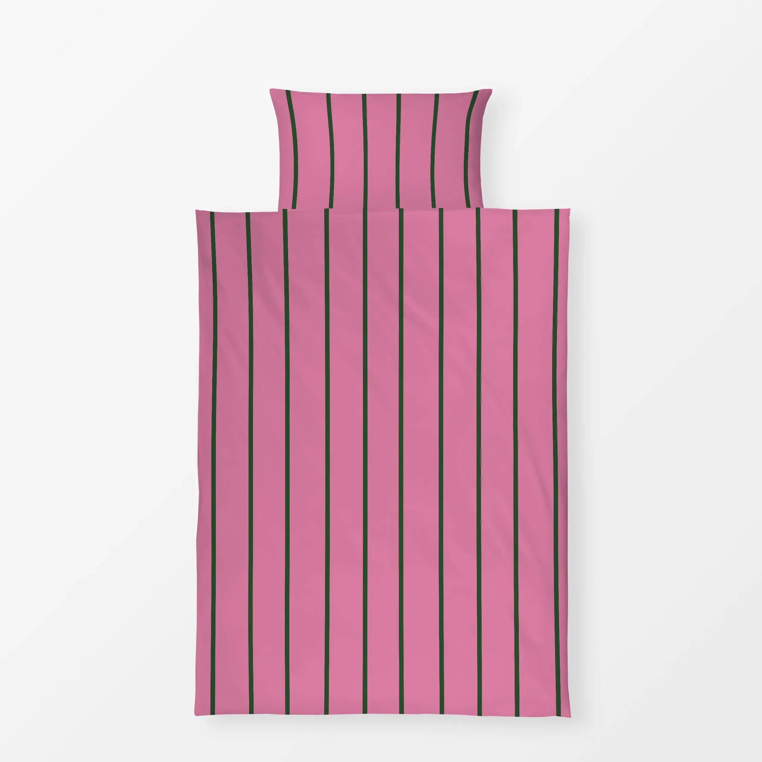 Bettwäsche Dünne Streifen Grün Auf Pink - Symbole & Muster - von „Alisa Knöß"; skandinavisch, modern, pink, Weihnachtsdeko, ...