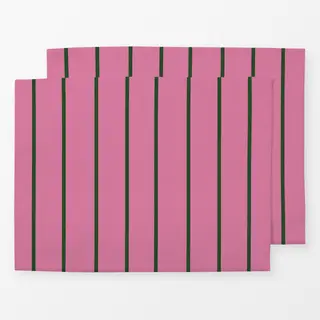 Tischset Dünne Streifen Grün Auf Pink