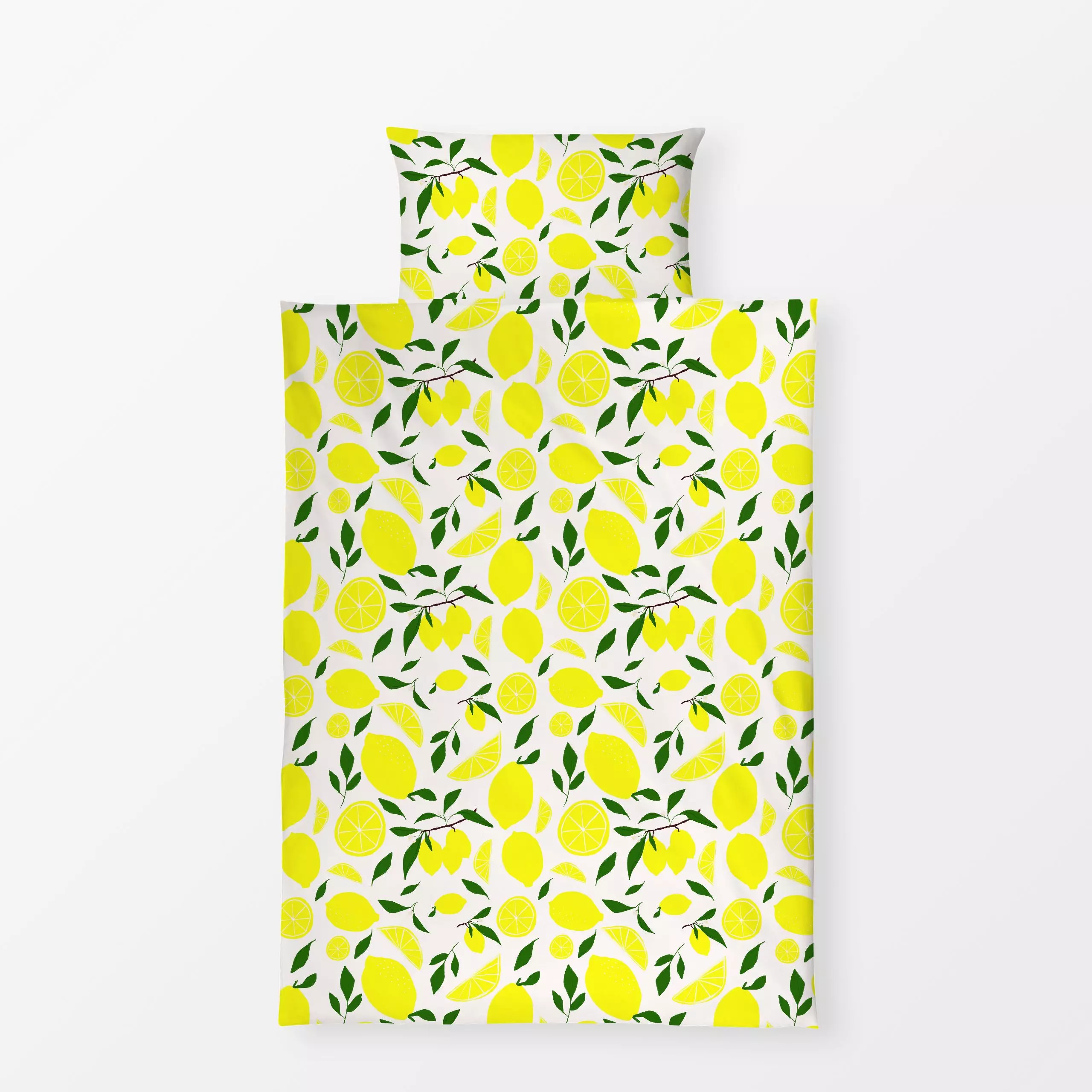Bettwäsche Zitronen - Pflanzen & Botanik - von „Sophie Augustin Illustration"; Muster, Illustration, Pflanzen, modern, Somme...