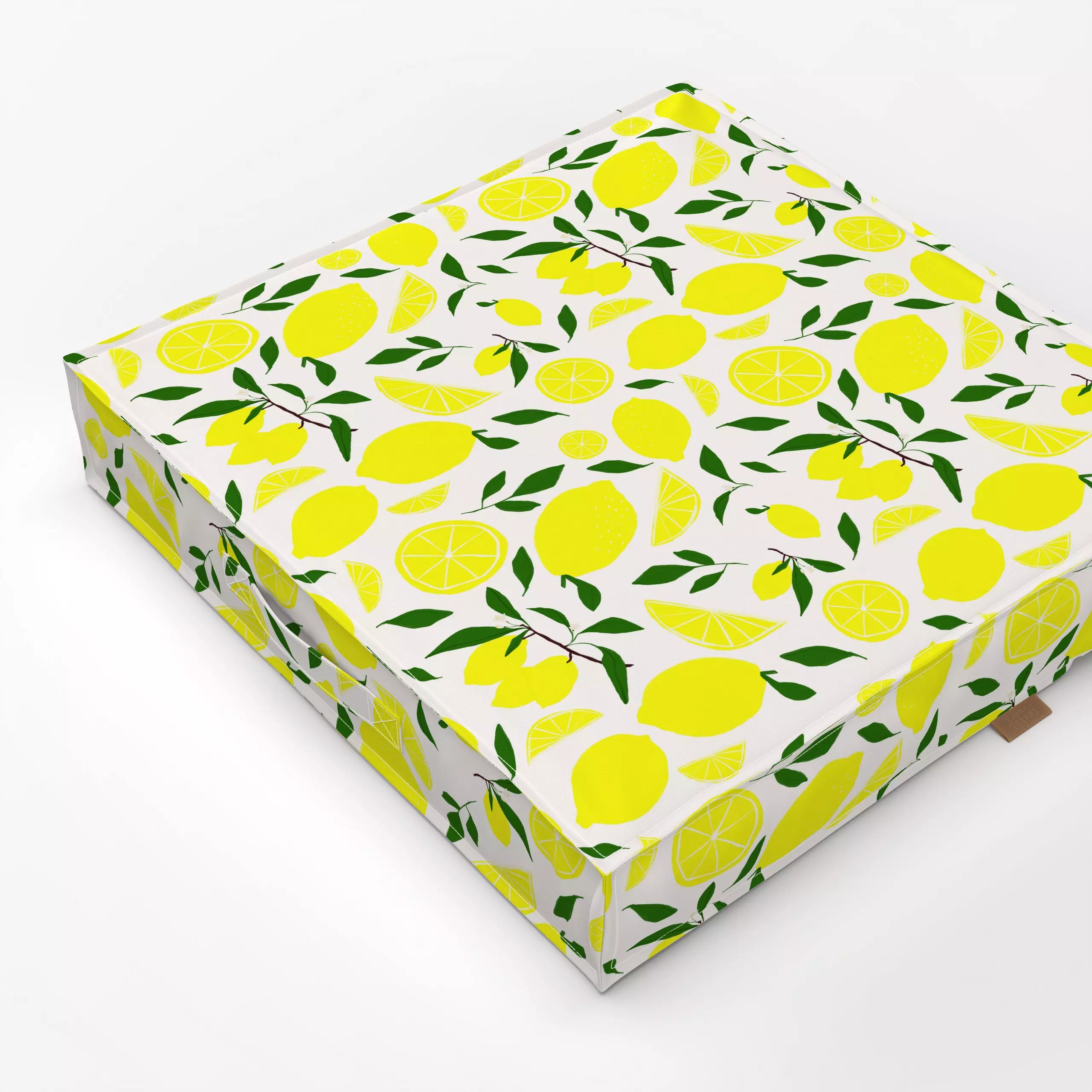 Bodenkissen Zitronen - Pflanzen & Botanik - von „Sophie Augustin Illustration“; Muster, Illustration, Pflanzen, modern, Somm...
