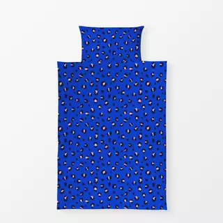 Bettwäsche Leoparden Muster blau rosa