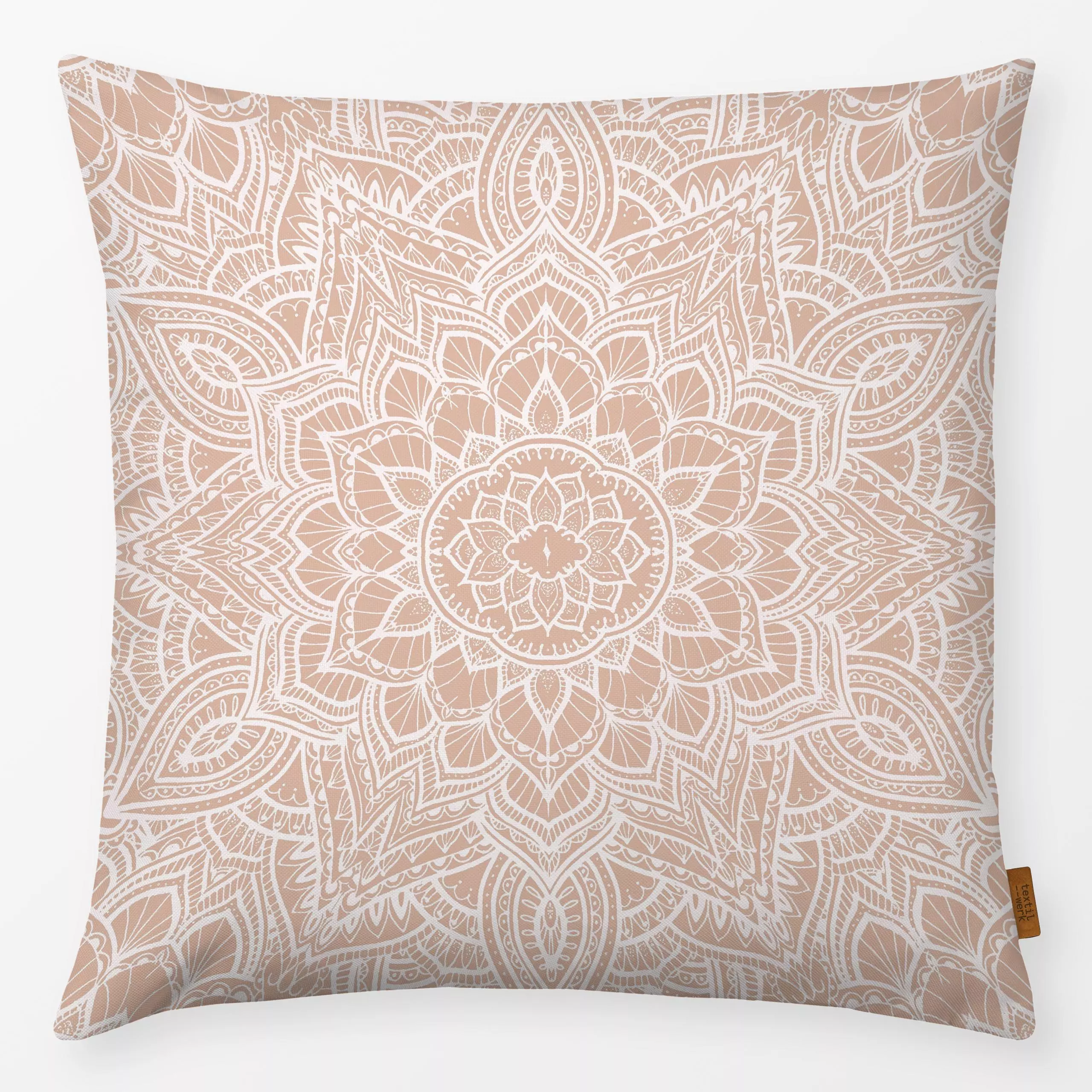 Kissen Ibiza Boho Mandala Rosa - Symbole & Muster - von „Bloomery Decor"; boho, hippie, altrosa, Yoga, mandala, Scandi, Bohe...