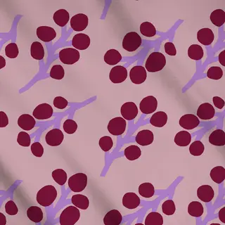 Meterware Frühling Zweige Muster rot