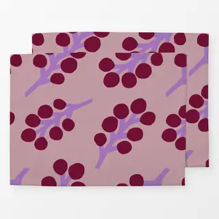 Tischset Frühling Zweige Muster rot