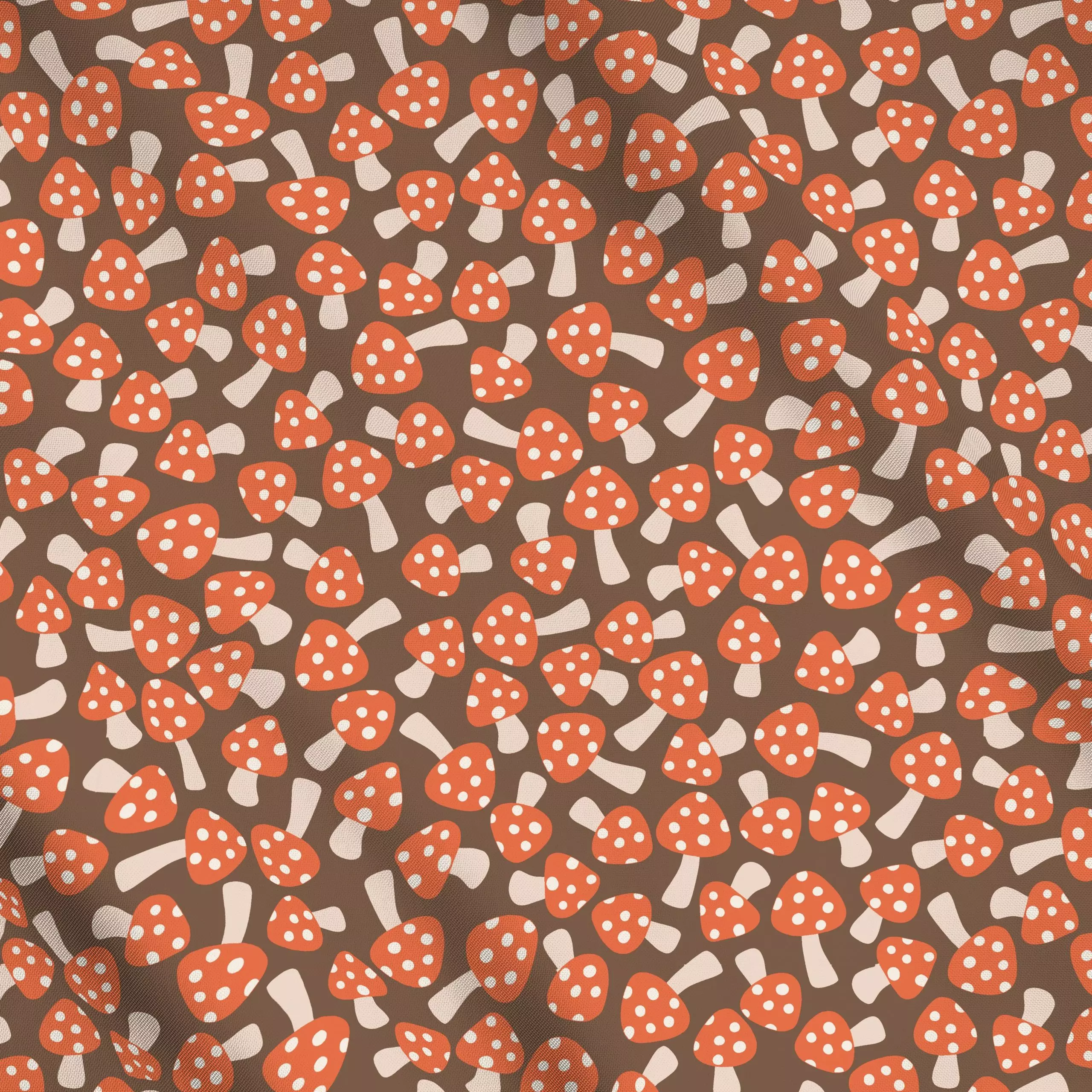 Meterware Fliegenpilze braun rot - Herbst, Natur & Landschaft - von „Studio Kesse"; Garten, Wald, Winter, Herbst, landhaus, ...