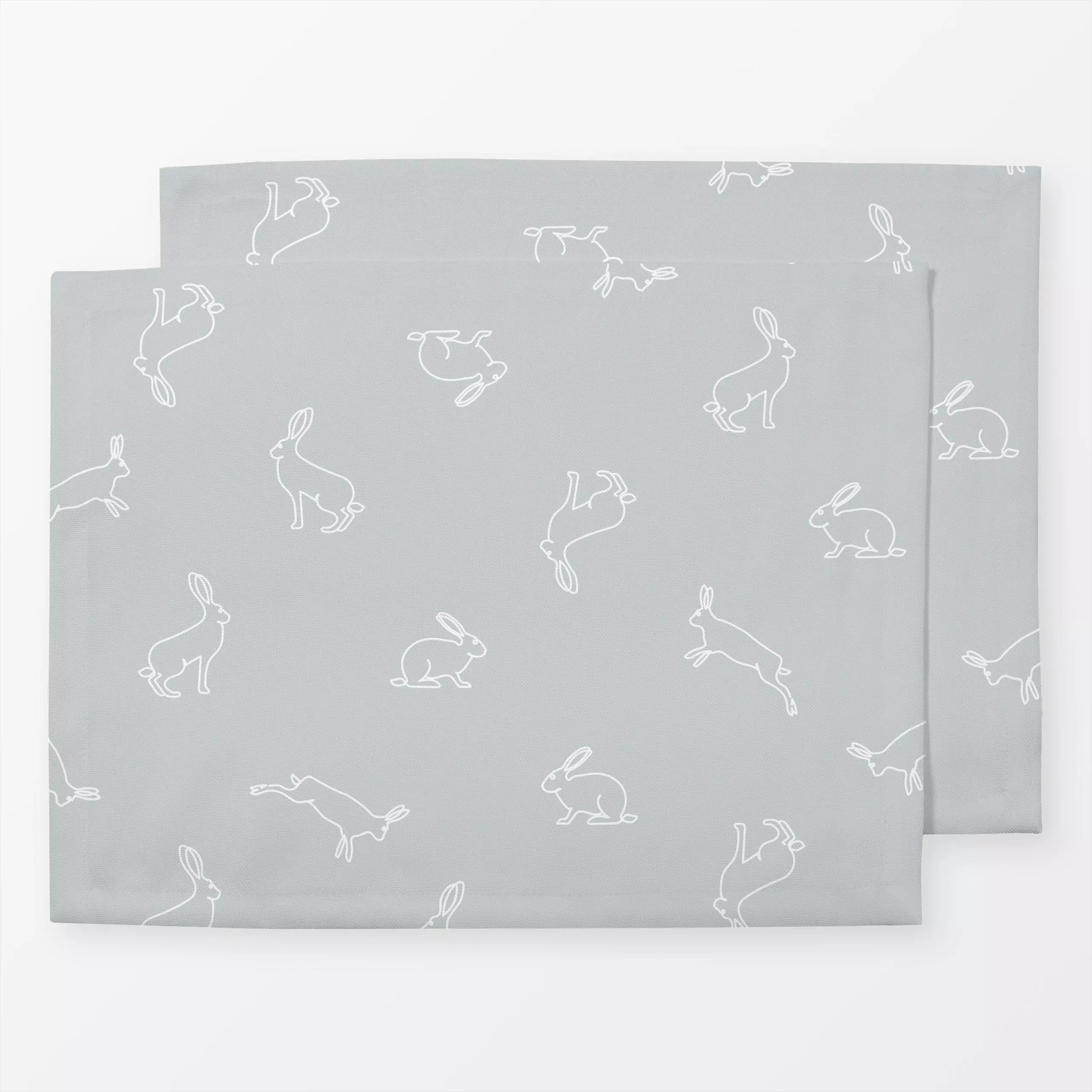 Tischset Kleine Hasen Oneline grau, Tiere, Ostern, von Katrin Graff