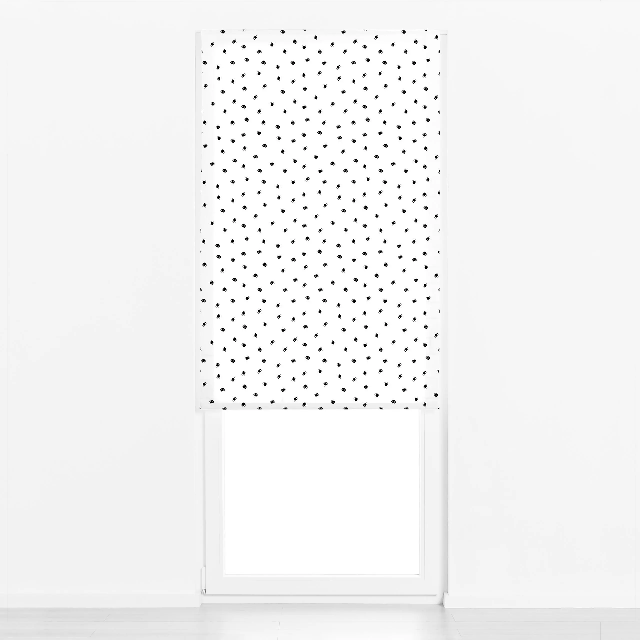 Raffrollo Weihnachten Sterne schwarz - Weihnachten - von „Carolin Vonhoff“; minimal, Schneeflocken, Sterne, Weihnachten, Win...