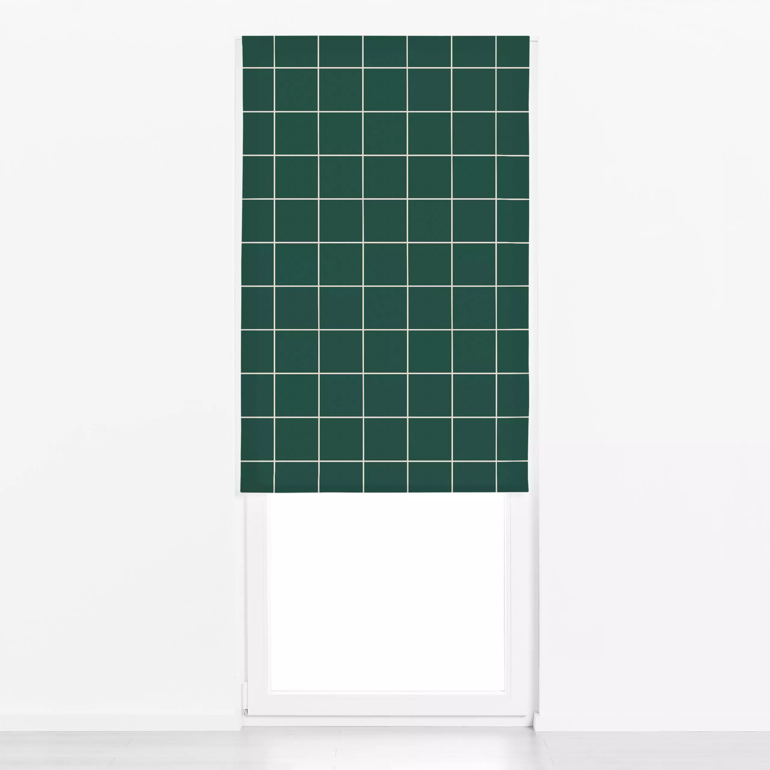 Raffrollo Grid dunkelgrün - Weihnachten, Symbole & Muster - von „Kathrin Woo"; Muster, Geometrisch, Weihnachten, Winter, Kar...