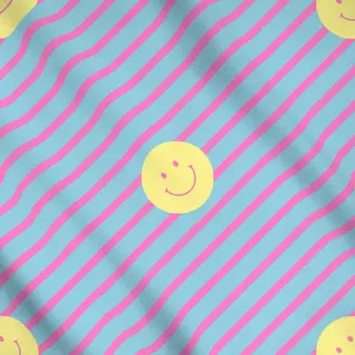 Meterware Streifen Smile Gelb