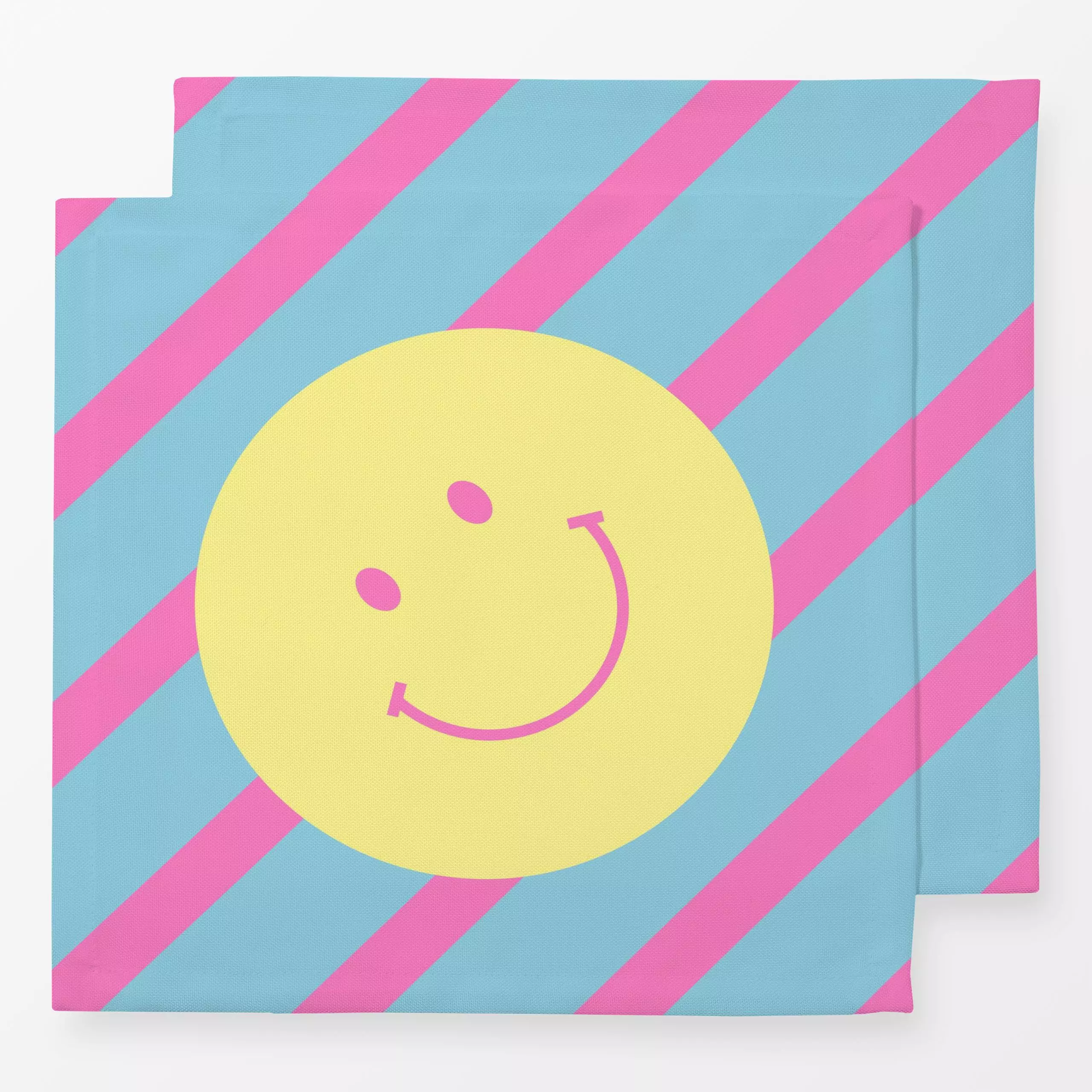 Servietten Streifen Smile Gelb - Kinderzimmer & Motive für Kinder, Symbole & Muster - von „Jana Moßmann"; Muster, Streifen, ...