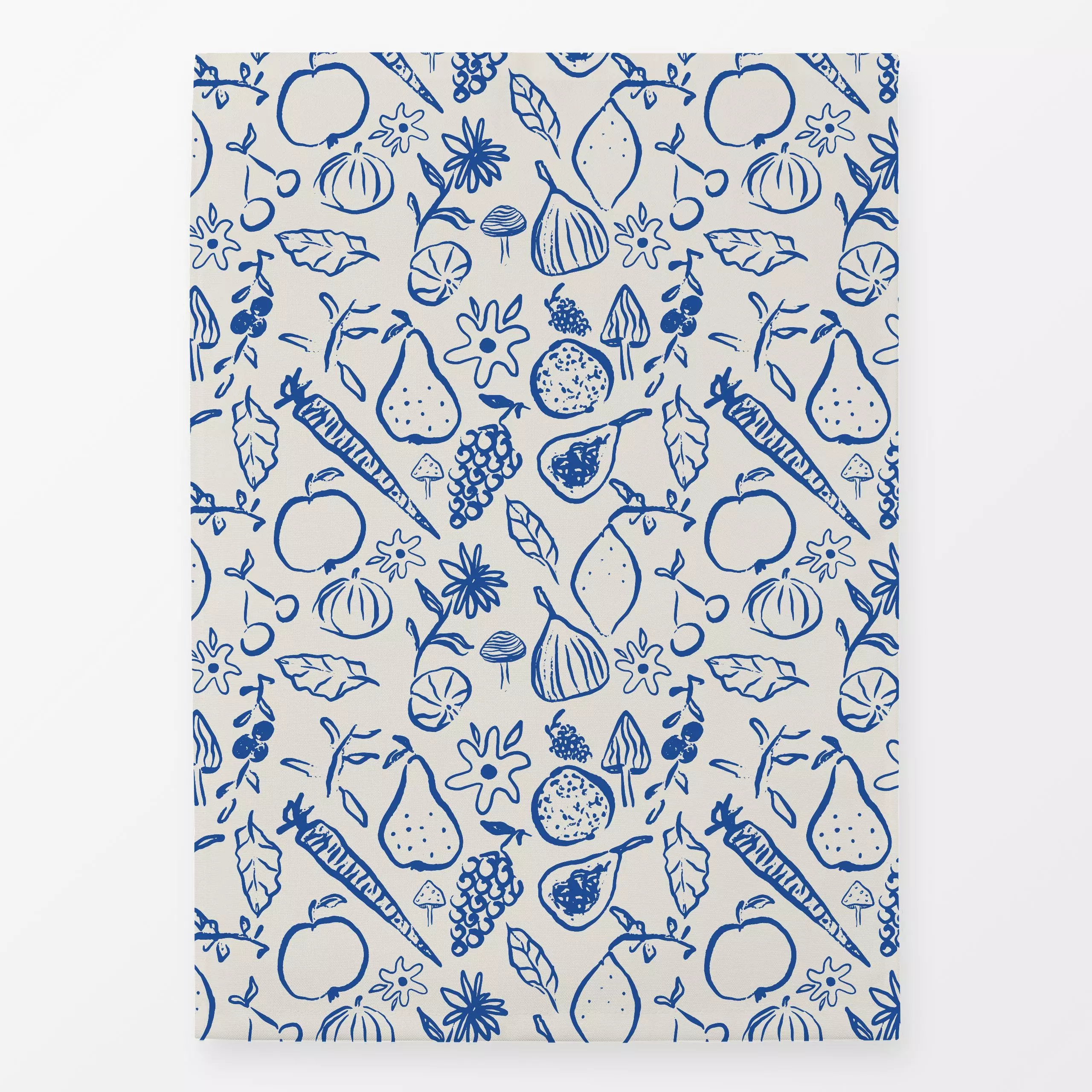 Geschirrtücher Herbst Gaben Blau - Herbst - von „Patries Elisabeth"; Obst, Natur, Gouache, Zeichnung, Linien, Garten, Herbst...