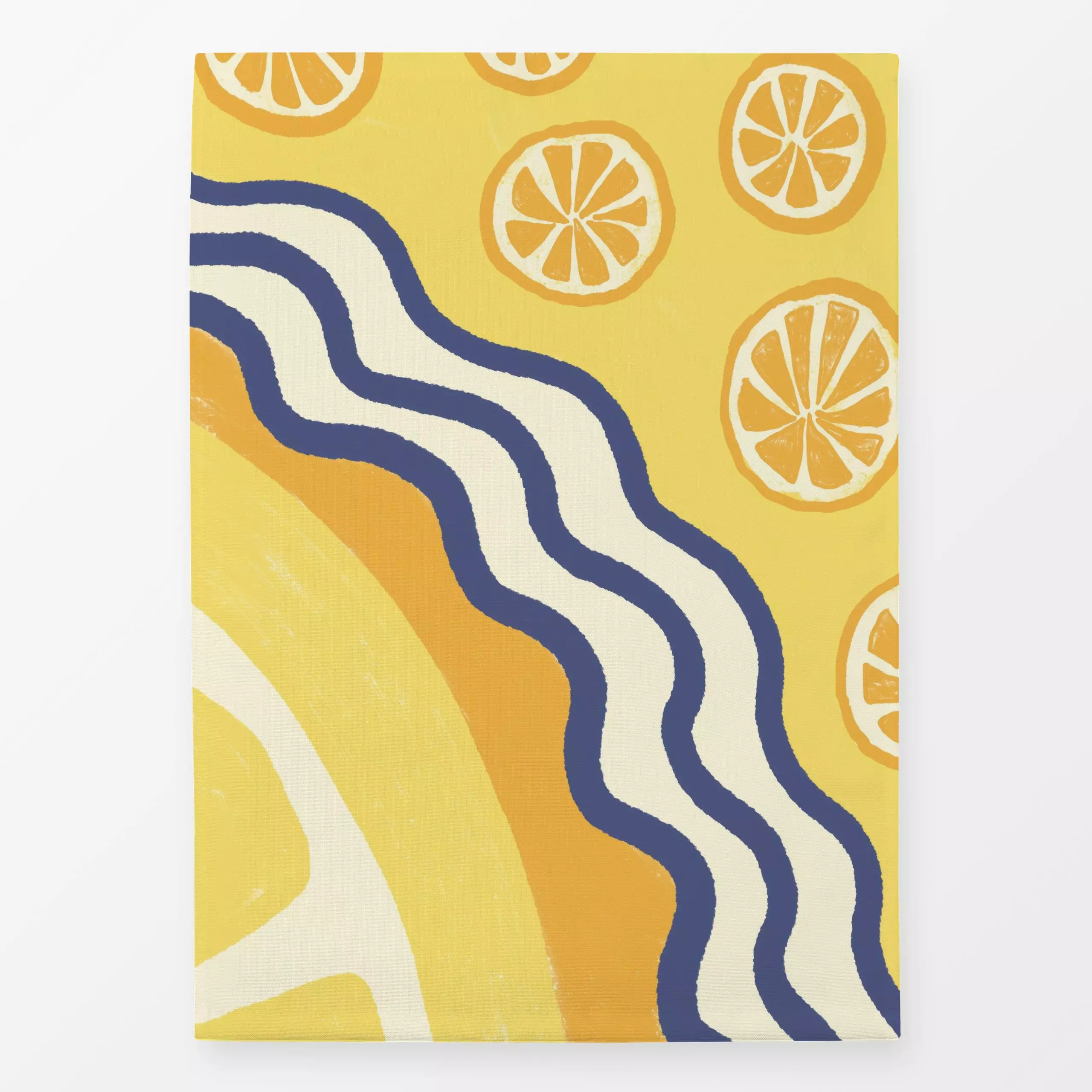 Geschirrtücher Sommer-Zitrone - Reise - von „Studio Dolci"; Frucht, Meer, Orange, Zitrone, Sommer, Urlaub, gelb, Zitrusfruch...