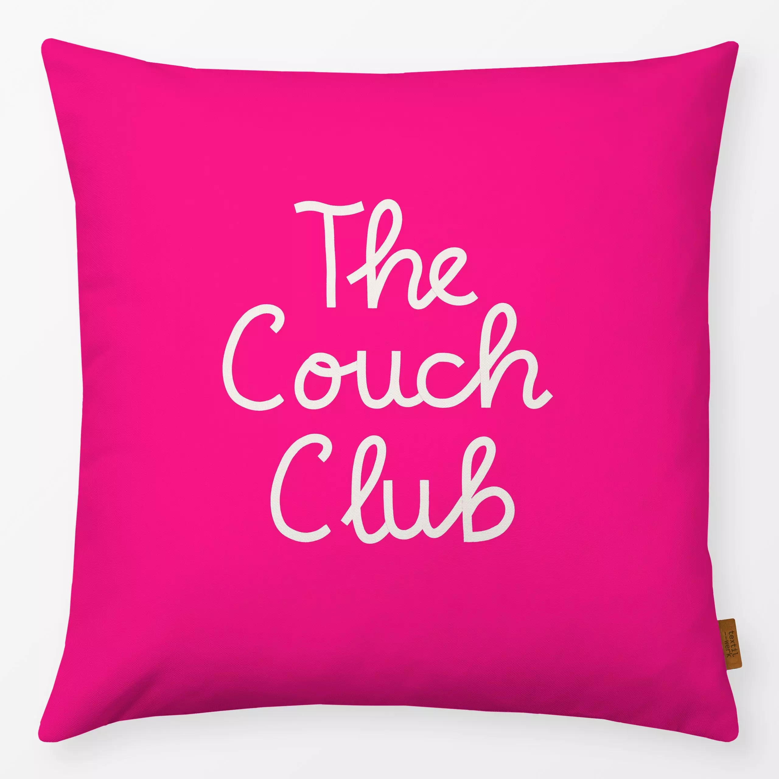 Kissen The Couch Club pink - Herbst, Sprüche & Schriftzüge - von „Studio Kesse"; Home, Cozy, Herbst, Couch, Kuscheln, Sofaki...