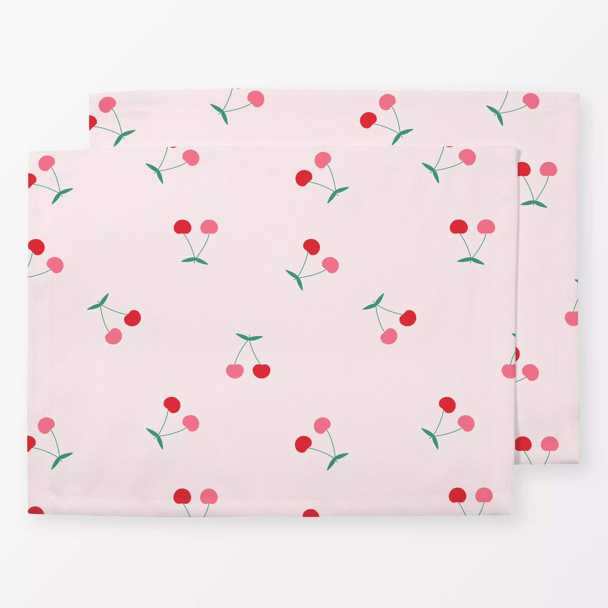 Tischset Kirsch Pattern, Blumen, Früchte, fürs Kinderzimmer, Frühling, von Jana Moßmann