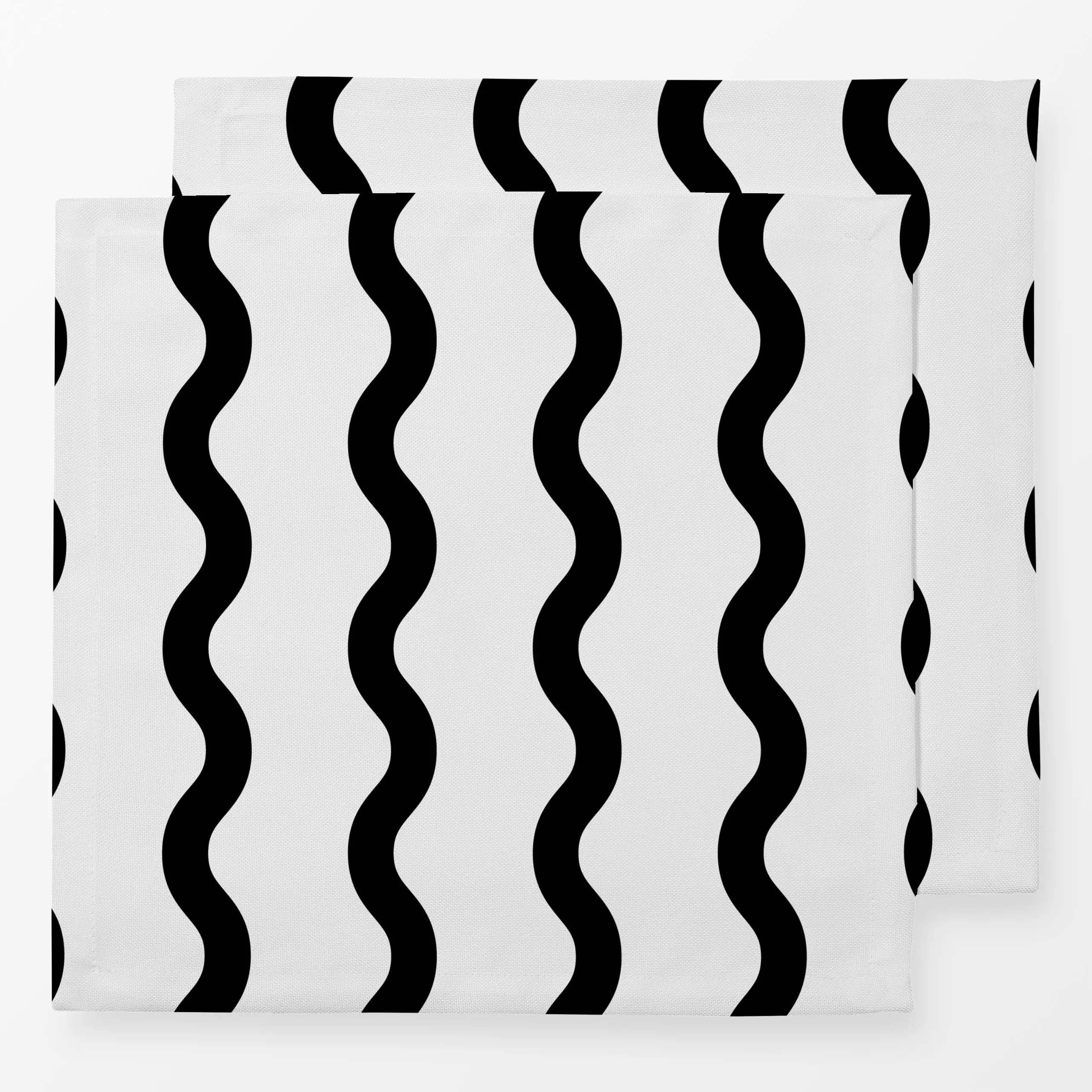 Servietten Wellenlinien schwarz-weiss - Symbole & Muster - von „moDeern Design Studio“; wellen, Schwarzweiss, wellenmuster, ...