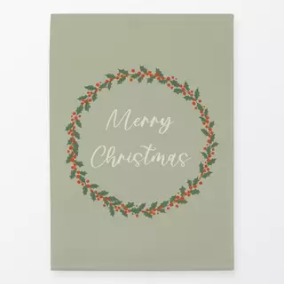 Geschirrtuch Weihnachtskranz Holly Grün