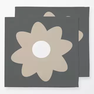 Servietten Große Beige Blume Auf Grau