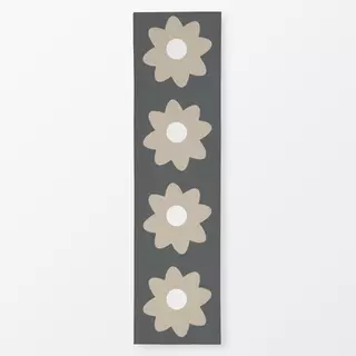 Tischläufer Große Beige Blume Auf Grau