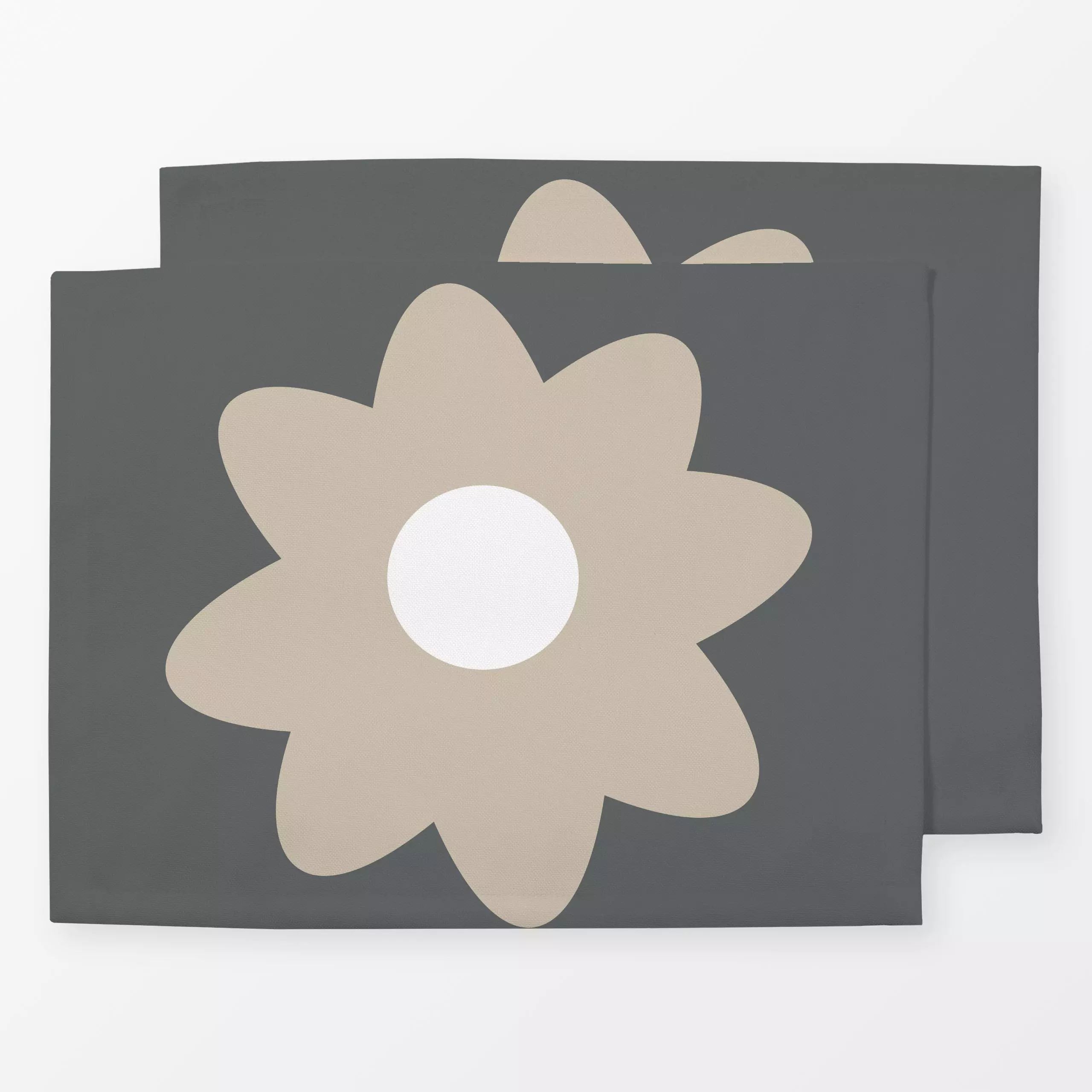 Tischset Große Beige Blume Auf Grau, Blumen, gemustert, Ostern, von Alisa Knöß