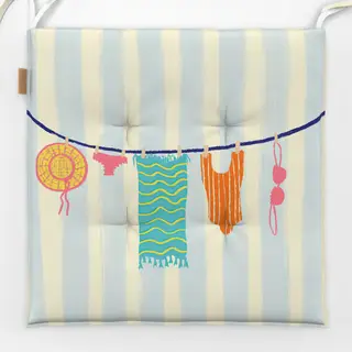 Sitzkissen Strandtag gestreift