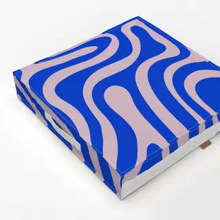 Bodenkissen Swirl Blau