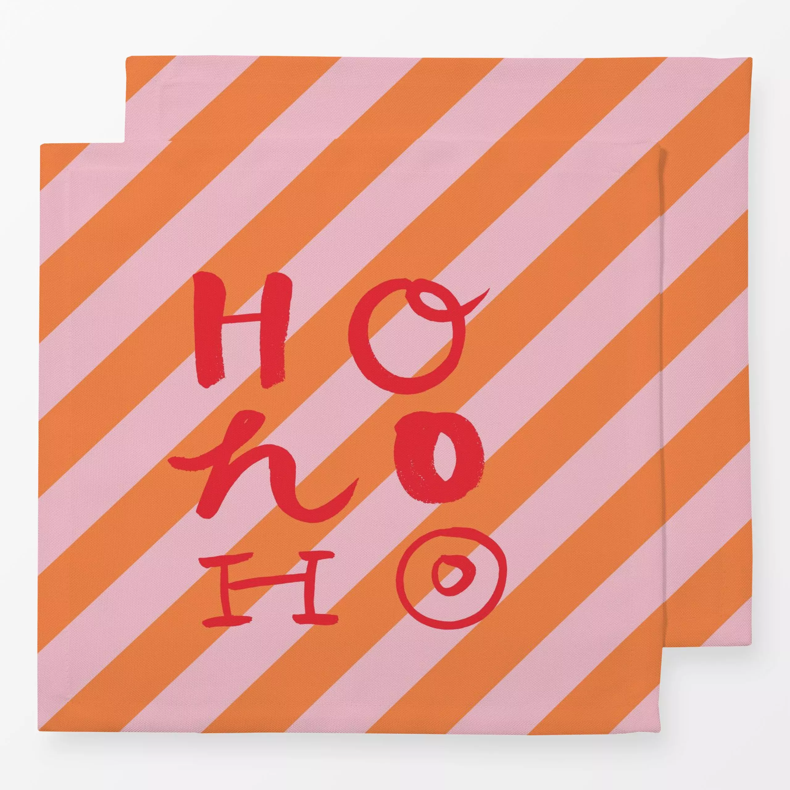 Servietten Ho Ho Ho Stripes - Sprüche & Schriftzüge, Anlässe - von „Kruth Design"; Streifen, Weihnachten, typografie, weihna...