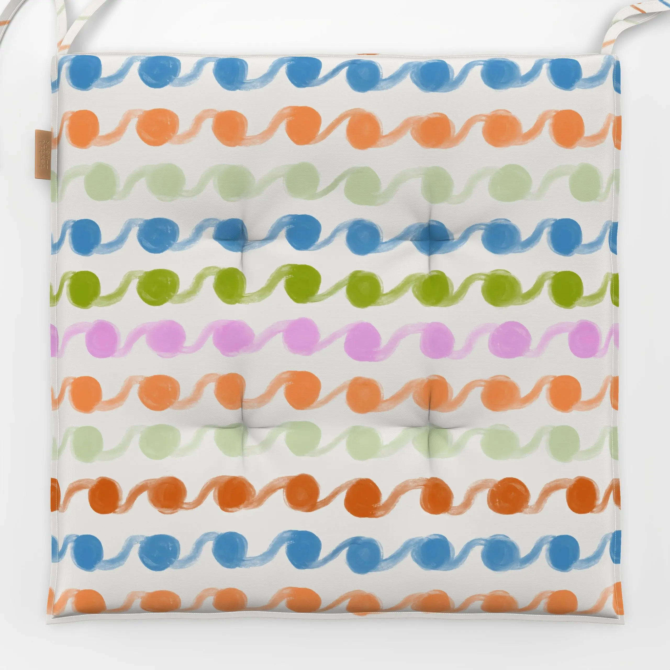 Sitzkissen Punkte Streifen Bunt - Symbole & Muster - von „Sophie Augustin Illustration"; Muster, Punkte, Streifen, Kreise, M...