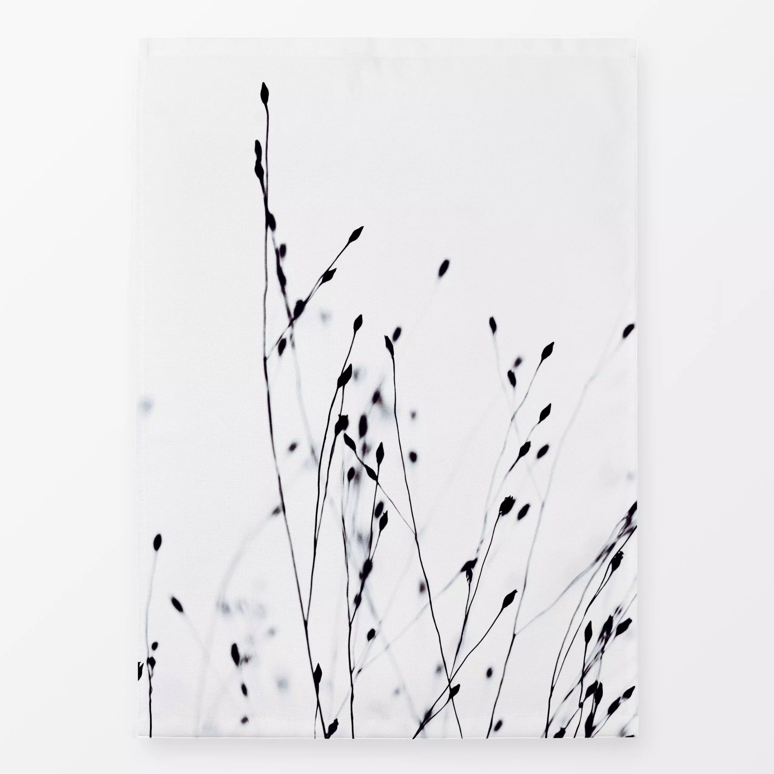 Geschirrtücher Schwarze Gräser - Pflanzen & Botanik - von „Monika Strigel"; minimal, Pampasgras, Scandianvian, Silhouette, M...