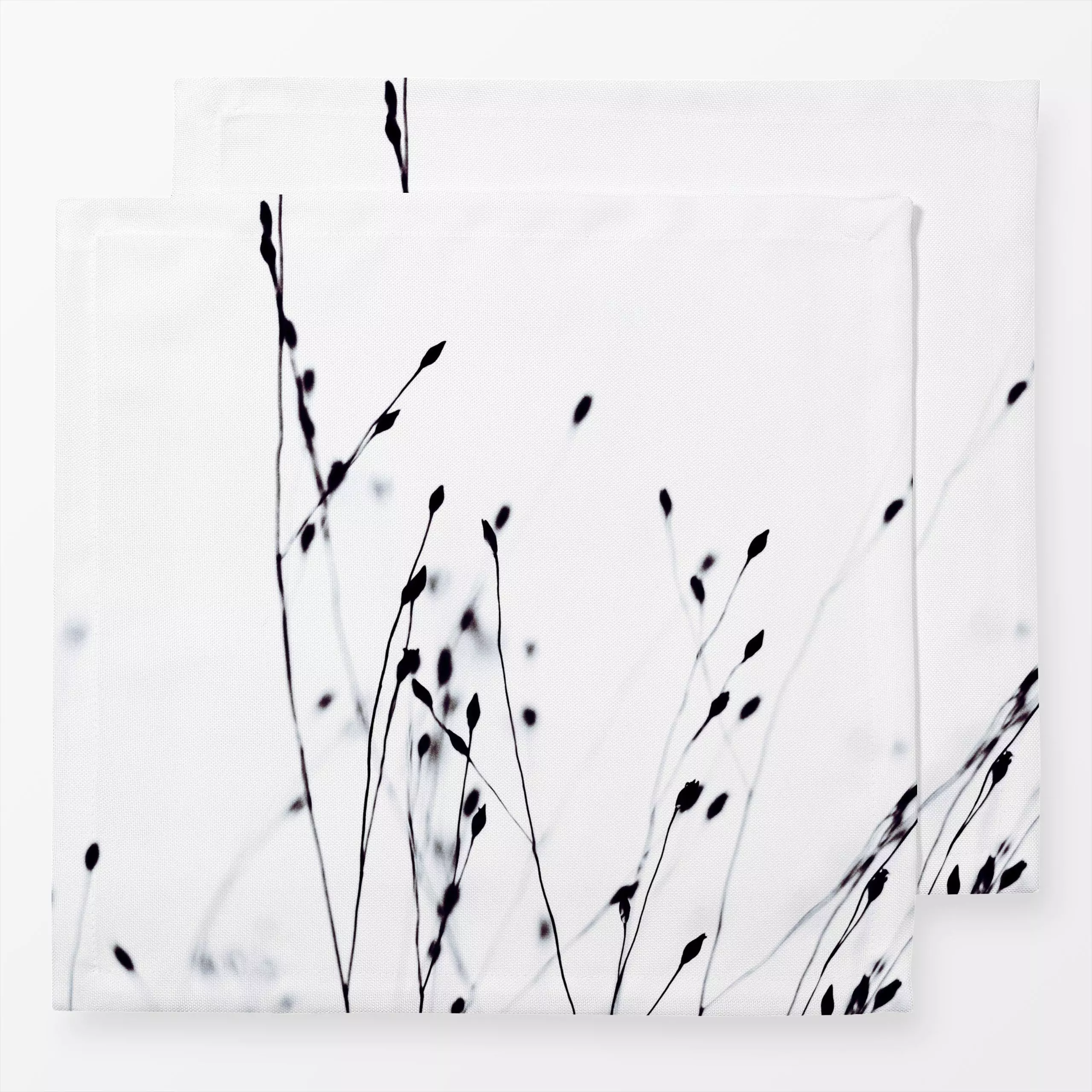 Servietten Schwarze Gräser - Pflanzen & Botanik - von „Monika Strigel"; minimal, Pampasgras, Scandianvian, Silhouette, Monik...