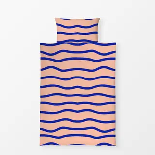 Bettwäsche Coastal summer wellen blau