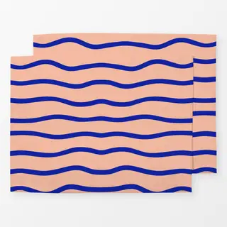 Tischset Coastal summer wellen blau