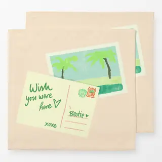 Servietten Wish you were here Postkarte