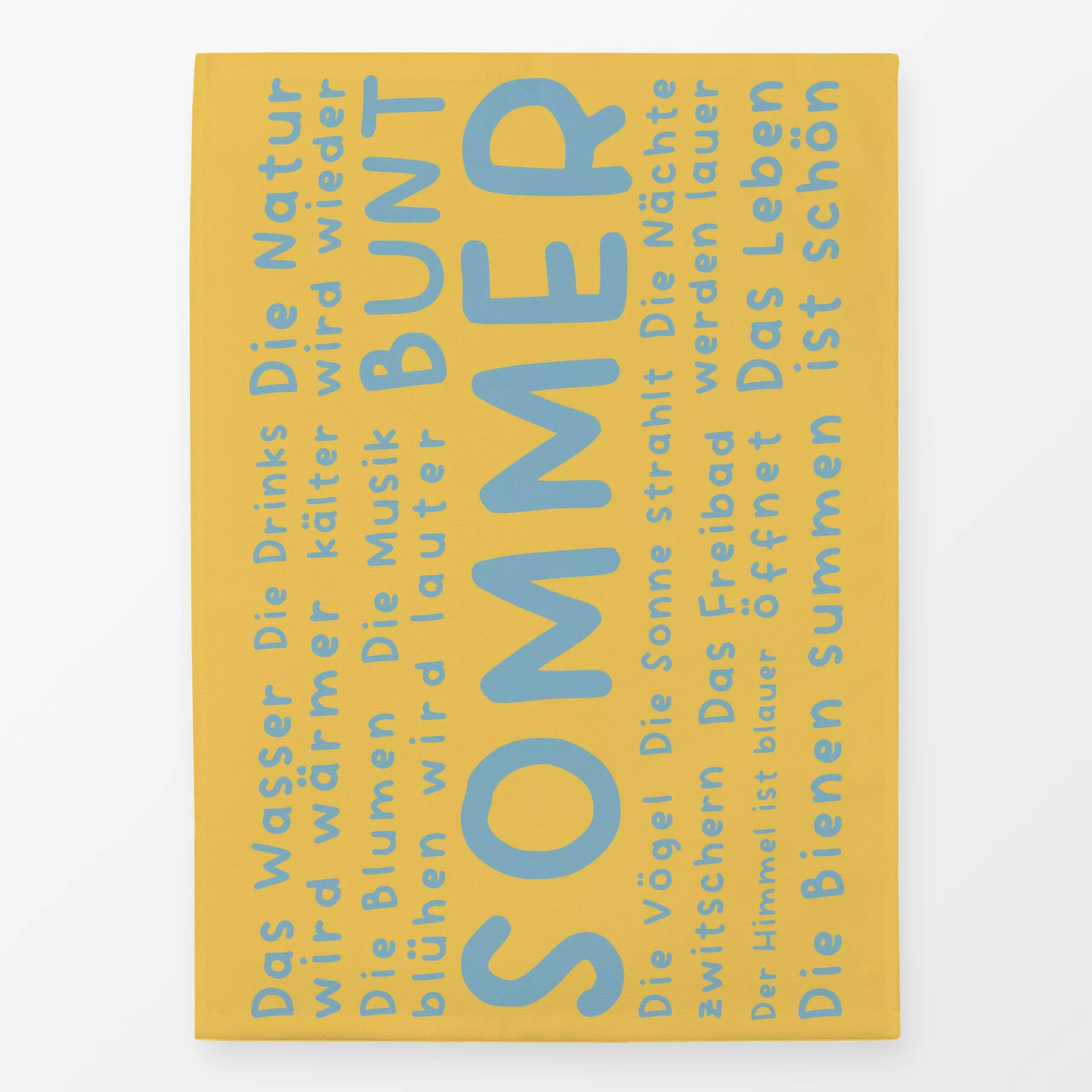 Geschirrtücher SOMMER VIBES - gelb blau - Sommer, Sprüche & Schriftzüge, Anlässe - von „Heyduda"; Garten, Sonne, Sommer, Lie...
