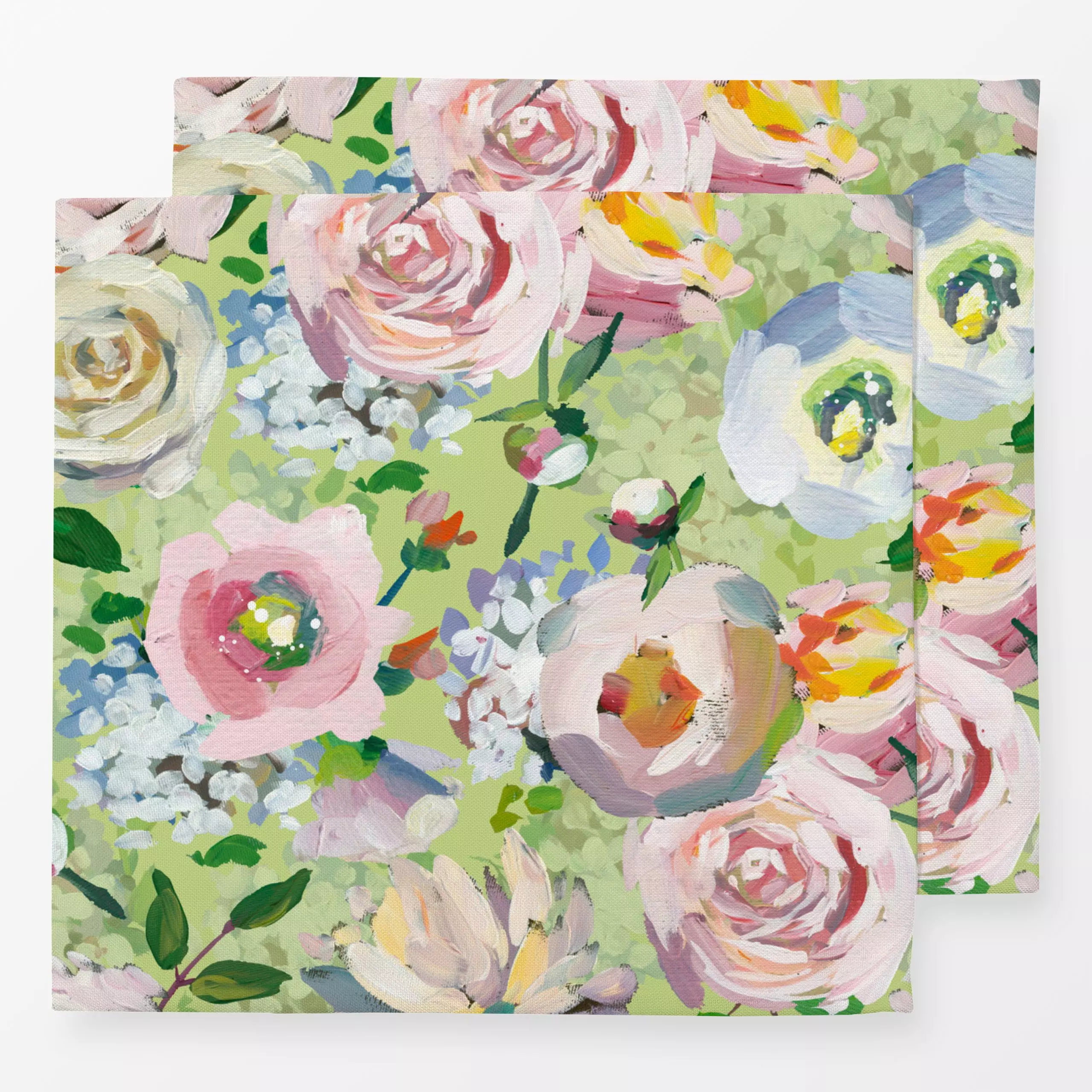 Servietten Monet Sommerblumen Wiese - Blumen & Florales - von „Uta Naumann“; Wasserfarben, Blumen, Rosen, Pfingstrosen, Blüt...