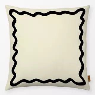 Kissen Wellenrand Beige Black