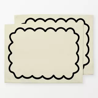 Tischset Wellenrand Beige Black
