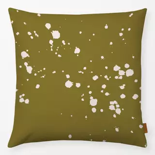 Kissen Kleckse oliv beige