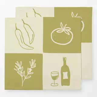 Servietten Pizza Pasta Quartett Green