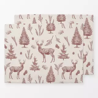 Tischset Winter deer and woodlands II