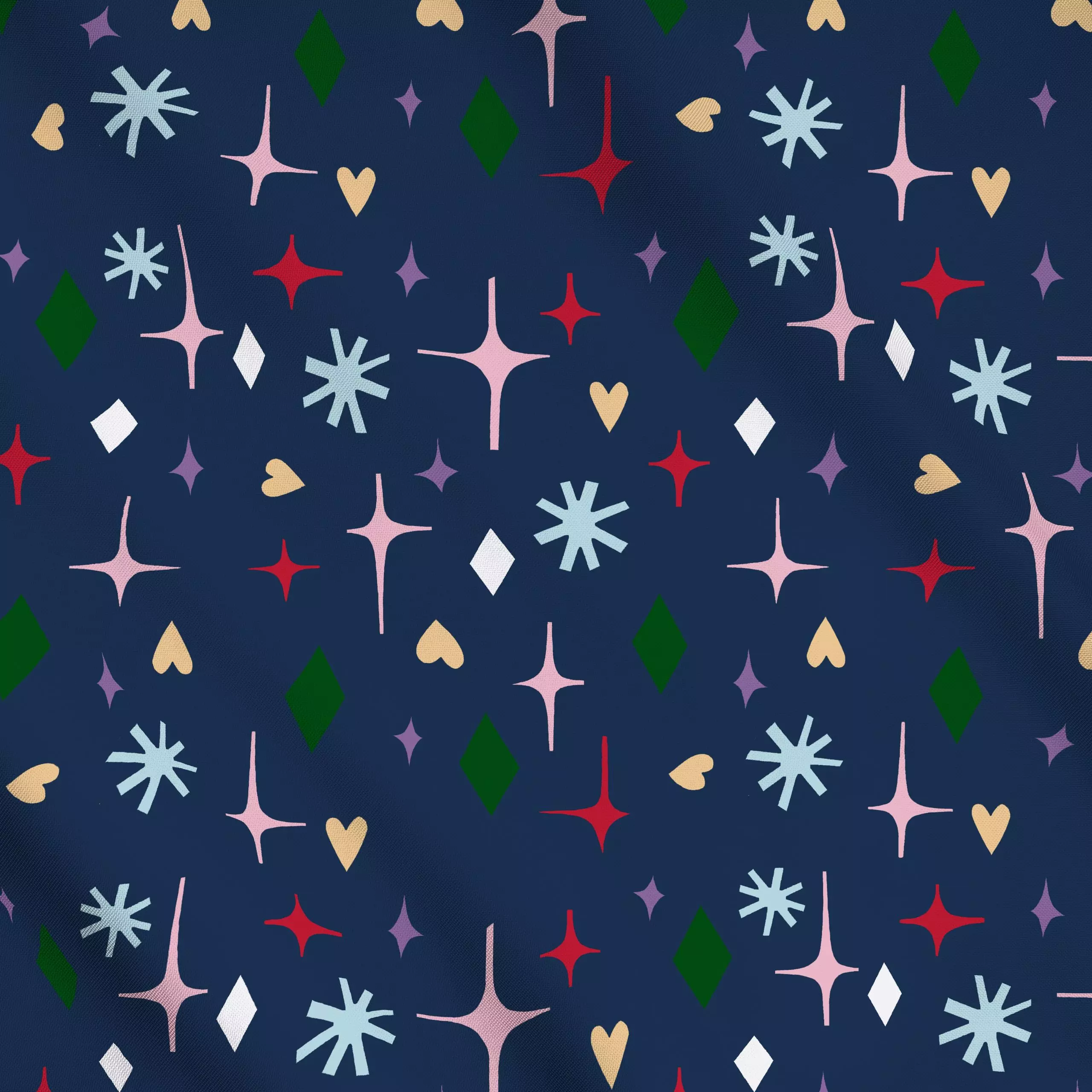 Meterware Sparkling blau - Weihnachten, Symbole & Muster, Anlässe - von „Iris Knabenschuh Textildesign"; Herzen, Schneeflock...