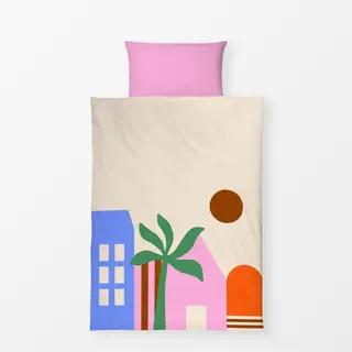 Bettwäsche Tropical City Häuser