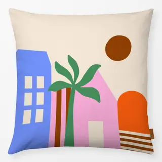 Kissen Tropical City Häuser
