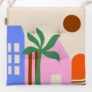 Sitzkissen Tropical City Häuser