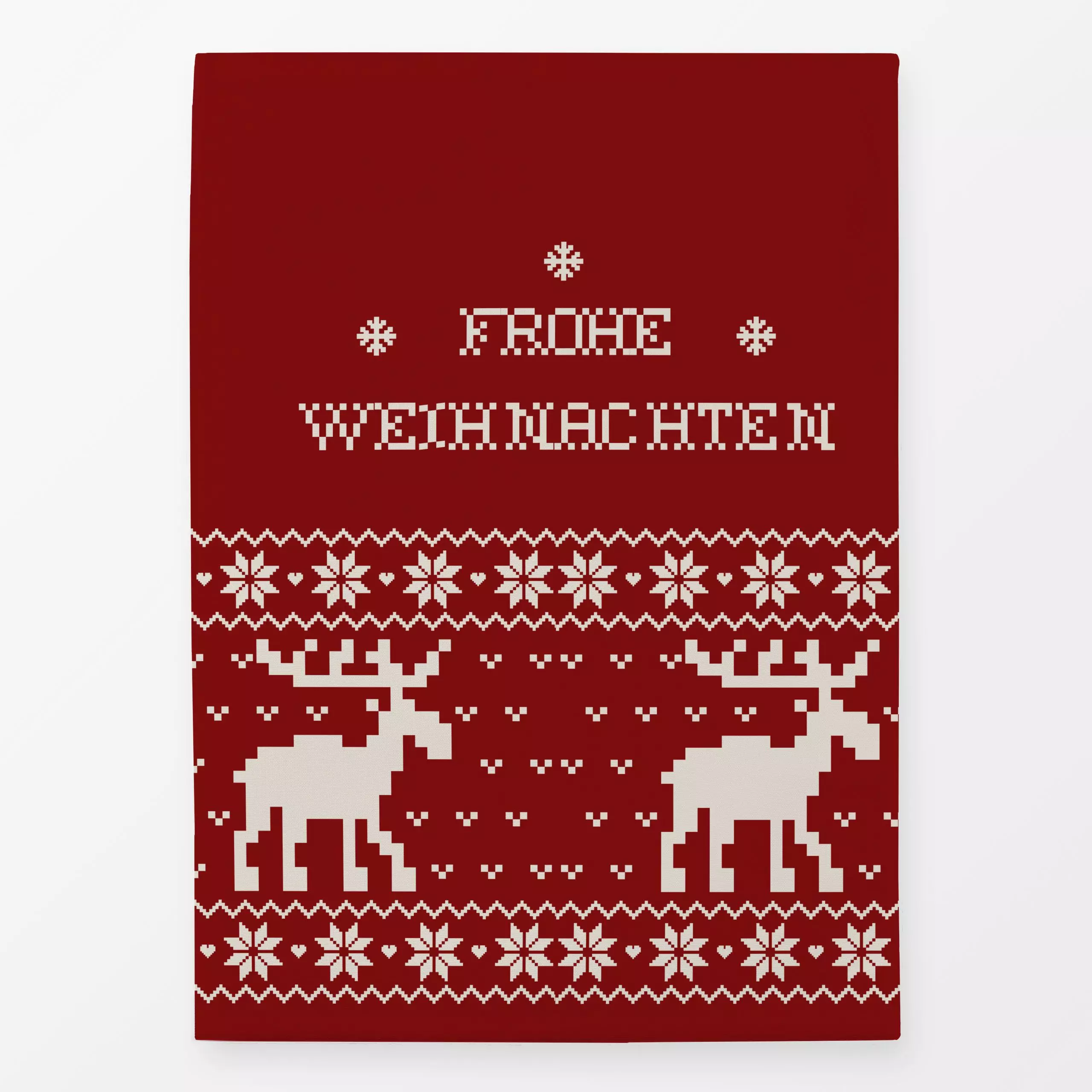 Geschirrtücher Frohe Weihnachten rot sand - Sprüche & Schriftzüge, Weihnachten, Winter - von „Uta Naumann"; boho, Retro, Ren...