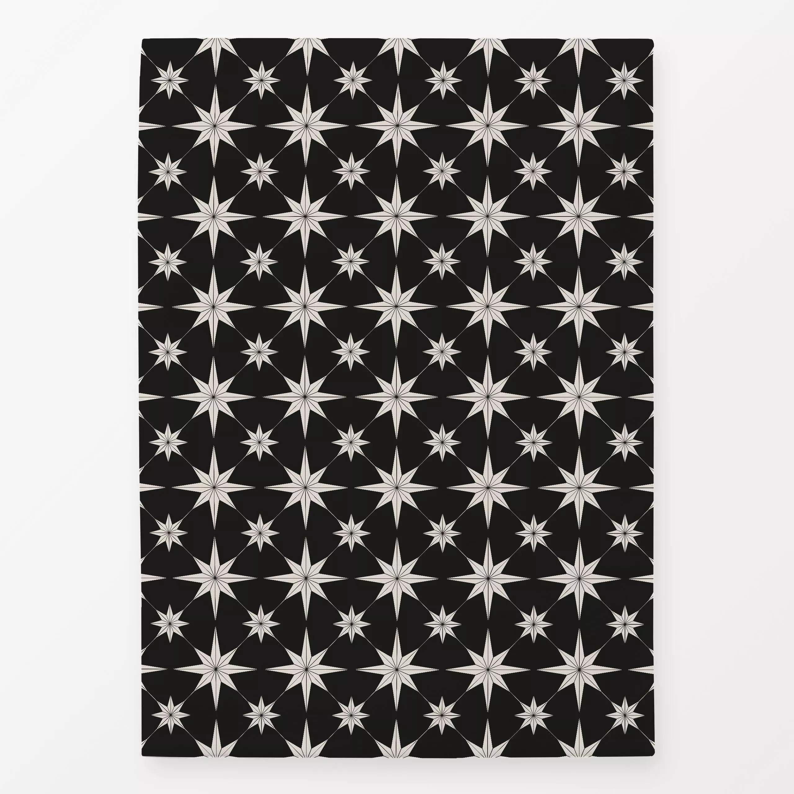 Geschirrtücher Boho Paper Stars black - Weihnachten, Winter - von „Karen Menzenbach"; schwarz, abstrakt, Sterne, Weihnachten...
