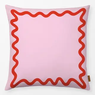 Kissen Wellenrand Rosa Rot