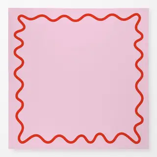 Tischdecke Wellenrand Rosa Rot