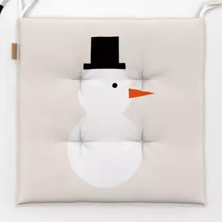 Sitzkissen Schneemann weiß