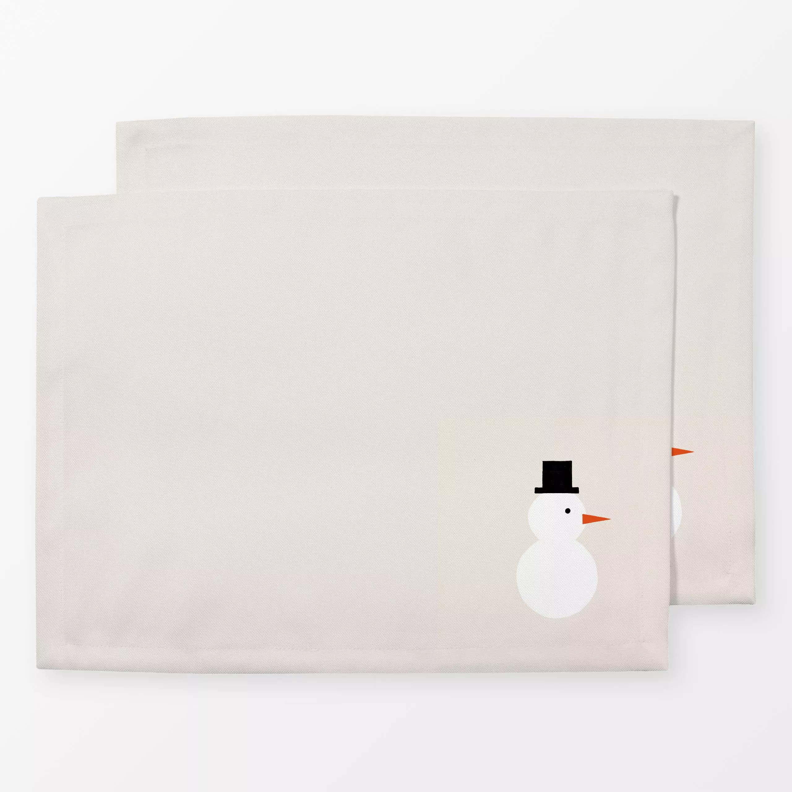 Tischset Schneemann weiß - Weihnachten, Winter - von „Sophie Augustin Illustration"; Weihnachten, modern, grafisch, Winter, ...